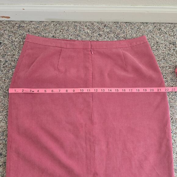 Casual Corner mauve corduroy midi skirt 14 - Picture 8 of 9